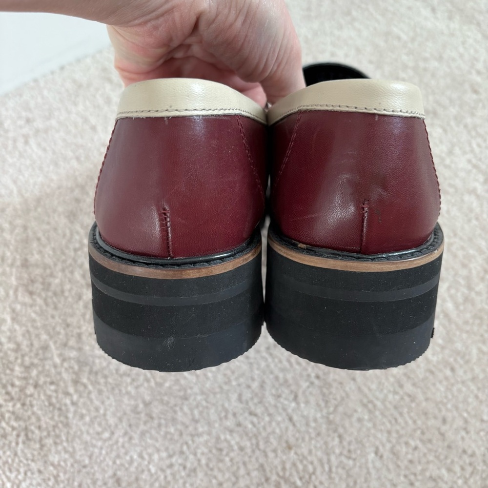 Clarks Red and Cream Loafers - Picture 6 of 10